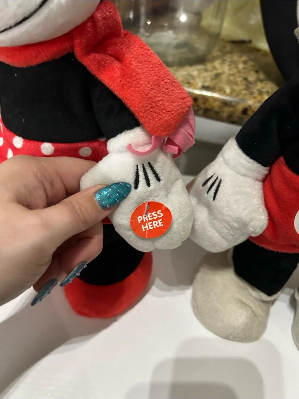 Disney Mickey and Minnie Plush Pair - Black, Red, White